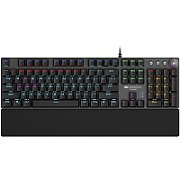 Wired Gaming Keyboard,Black 104 mechanical switches,60 million times key life, 22 types of lights,Removable magnetic wrist rest,4 Multifunctional control knob,Trigger actuation 1.5mm,1.6m Braided cable,US layout,dark grey, size:435*125*37.47mm, 840g