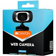 CANYON C3 720P HD webcam with USB2.0. connector, 360° rotary view scope, 1.0Mega pixels, Resolution 1280*720, viewing angle 60°, cable length 2.0m, Black, 62.2x46.5x57.8mm, 0.074kg