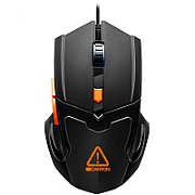 CANYON Vigil GM-2 Optical Gaming Mouse with 6 programmable buttons, Pixart optical sensor, 4 levels of DPI and up to 3200, 3 million times key life, 1.65m PVC USB cable,rubber coating surface and colorful RGB lights, size:125*75*38mm, 140g