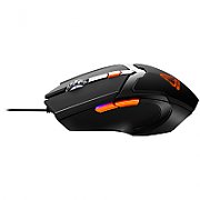 CANYON Vigil GM-2 Optical Gaming Mouse with 6 programmable buttons, Pixart optical sensor, 4 levels of DPI and up to 3200, 3 million times key life, 1.65m PVC USB cable,rubber coating surface and colorful RGB lights, size:125*75*38mm, 140g