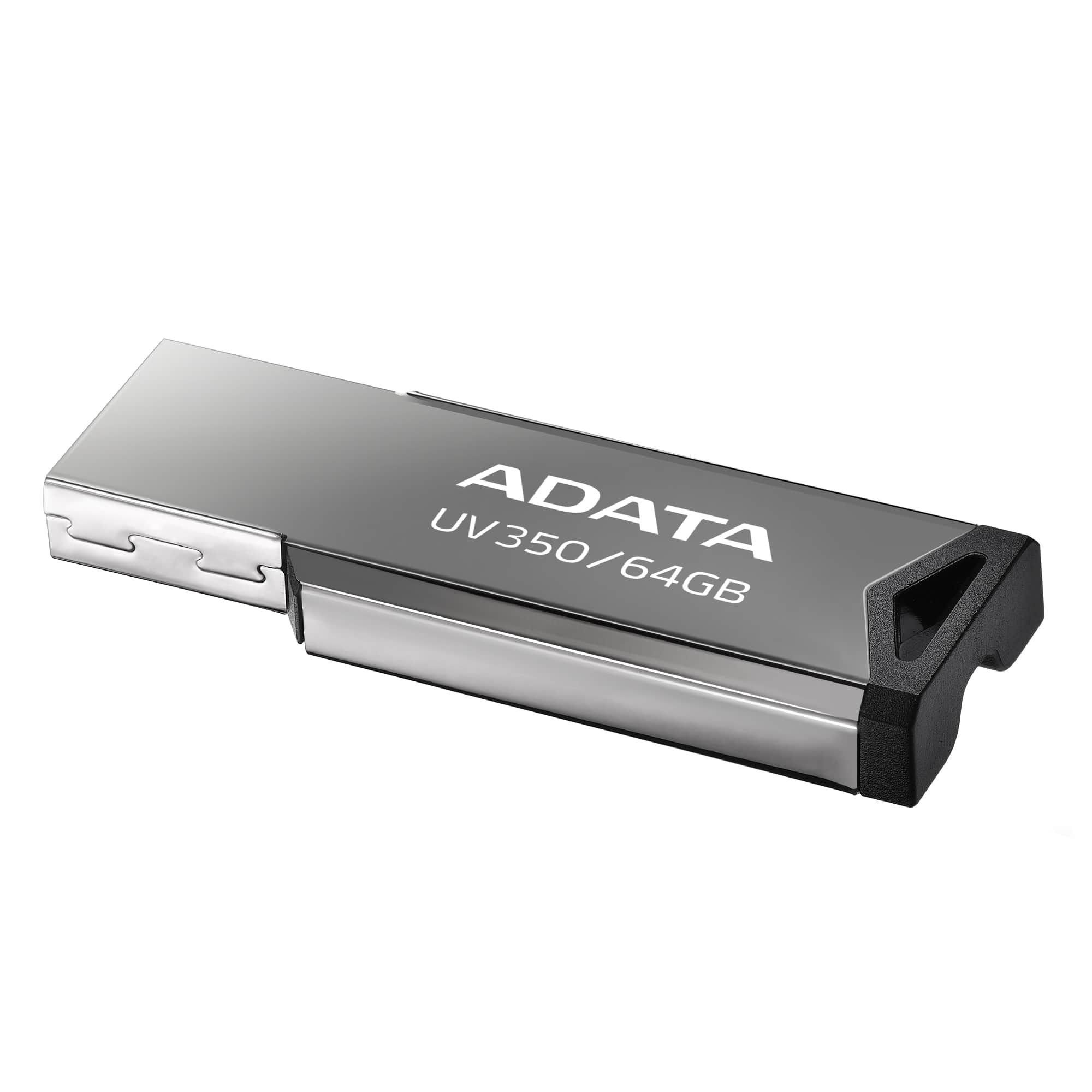 MEMORIE USB 3.2 ADATA 64 GB, clasica, carcasa metalica, argintiu,  AUV350-64G-RBK  (include TV 0.02 lei)