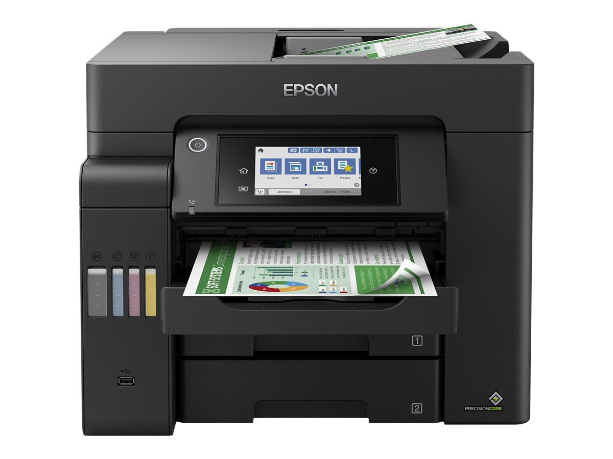 Imprimanta multifunctionala inkjet ciss color Epson L6550, A4, duplex, ADF, USB 2.0, Wi-Fi, 32 ppm negru, 22 ppm color