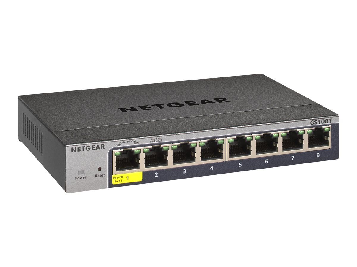 Switch NetGear GS108T-300PES, 8 porturi 10 / 100 / 1000 MBs