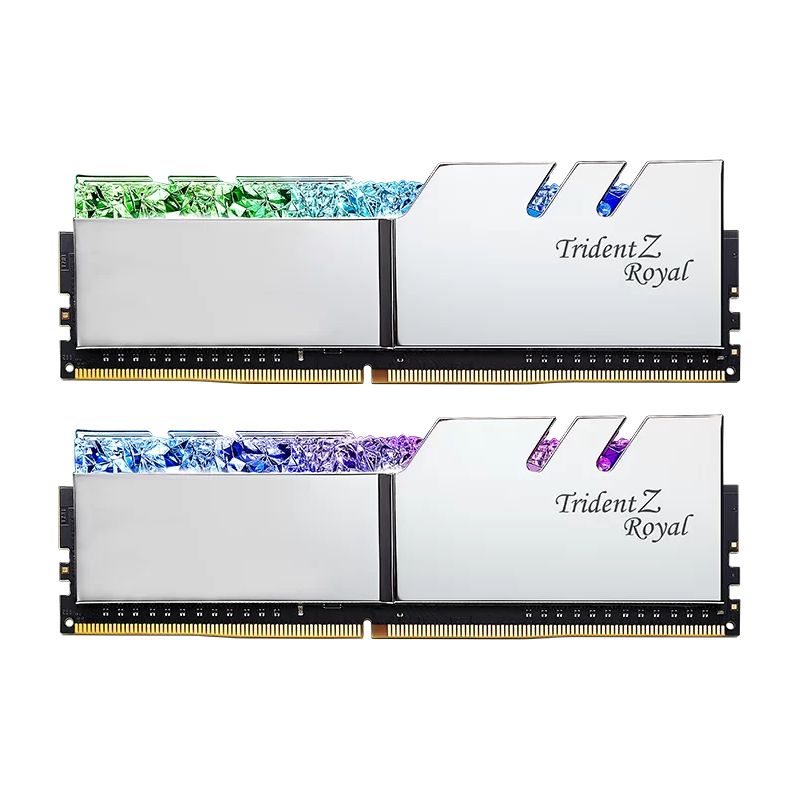Memorie G.Skill Trident Z Royal 16 GB DDR4 3200 MHz CL16, kit 2 x 8 GB, XMP 2.0, Argintiu, RGB