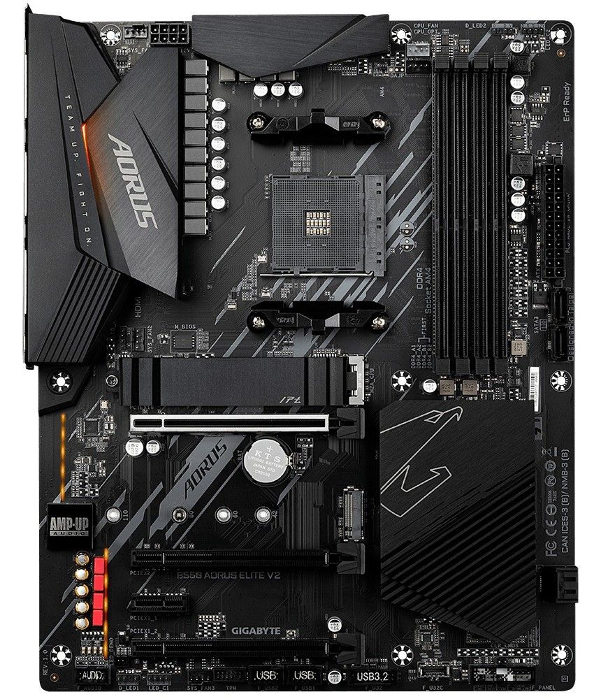 Placa de baza GIGABYTE B550 AORUS ELITE V2, socket AM4, 4x DDR4 UDIMM, 4x SATA, 2x NVMe, 13x USB-A, 1x USB-C, ATX