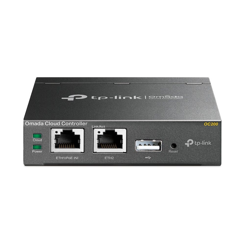 TP-LINK Tp-Link Omada Cloud Controller, OC200 Interface: 2 × 10/100Mbps Ethernet Port, 1× USB 2.0 Port for configuration backup, 1× Micro USB Port for power Power Supply: 802.3af/at PoE or Micro USB（DC 5V/1A） Power Consumption: 5W