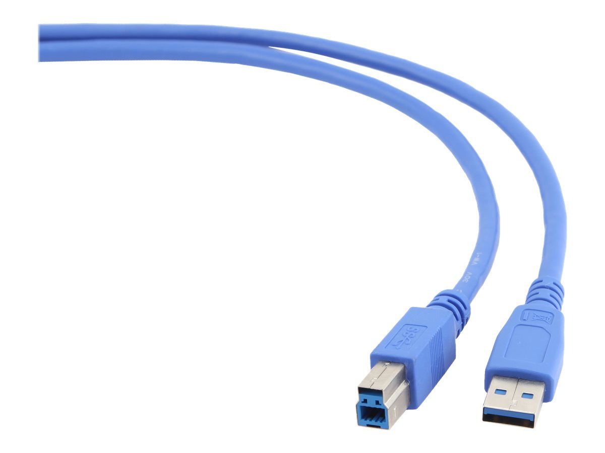 CABLU USB GEMBIRD pt. imprimanta, USB 3.0 (T) la USB 3.0 Type-B (T), 0.5m, conectori auriti, albastru,  CCP-USB3-AMBM-0.5M  (include TV 0.06 lei)