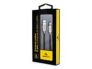 CABLU alimentare si date GEMBIRD, pt. smartphone, USB 2.0 (T) la Lightning (T), 2m, premium, cablu din cauciuc, alb, conectori argintii,  CC-USB2R-AMLM-2M-W  (include TV 0.06 lei)