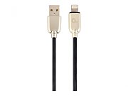 CABLU alimentare si date GEMBIRD, pt. smartphone, USB 2.0 (T) la Lightning (T), 2m, premium, cablu din cauciuc, alb, conectori argintii,  CC-USB2R-AMLM-2M-W  (include TV 0.06 lei)
