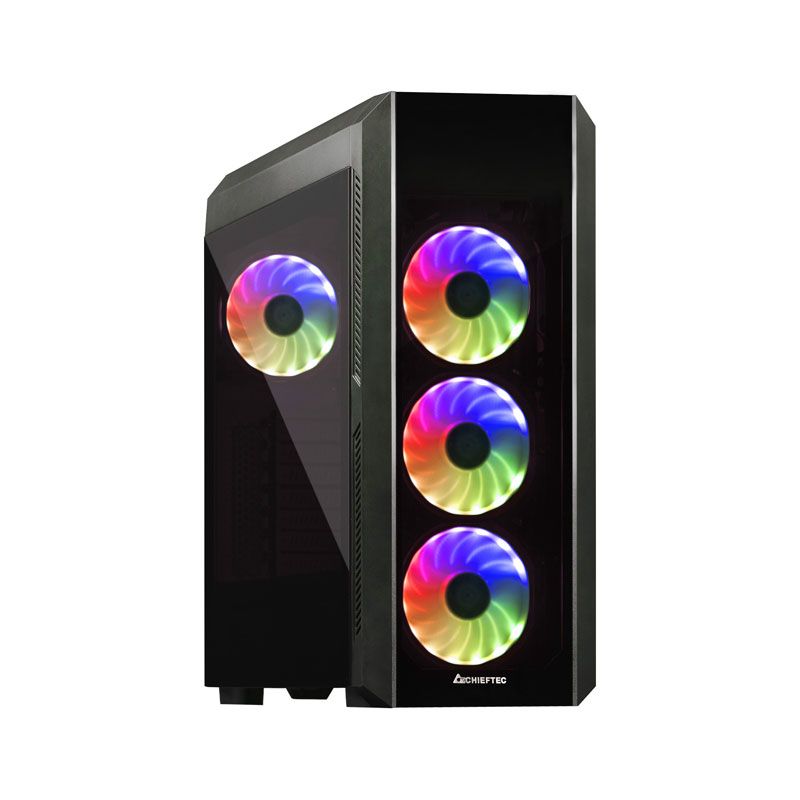 CARCASA CHIEFTEC, Middle Tower, ATX,  SCORPION 3 , fara sursa, sticla securizata, 4 x fan, USB 2.0 x 1, USB 3.0 x 2, Jack 3.5mm x 2, mesh, fan controller (inclusiv RGB),  GL-03B-OP 