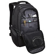 RUCSAC CASE LOGIC, pt. notebook de max. 14.1 inch, 1 compartiment, buzunar frontal x 2 | buzunar lateral x 2, waterproof, poliester, negru,  DLBP-114 BLACK 