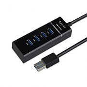 HUB extern SPACER, porturi USB: USB 3.0 x 4, conectare prin USB 3.0, negru,  SPH-4USB30-01    (include TV 0.75 lei)