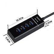 HUB extern SPACER, porturi USB: USB 3.0 x 4, conectare prin USB 3.0, negru,  SPH-4USB30-01    (include TV 0.75 lei)