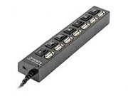 HUB extern GEMBIRD, porturi USB: USB 2.0 x 7, conectare prin USB 2.0, alimentare retea 220 V, cablu 0.5 m, negru,  UHB-U2P7-03  (include TV 0.75 lei)