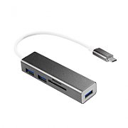 HUB extern LOGILINK, porturi USB: USB 3.0 x 3, conectare prin USB 3.2 Type C, cablu 0.1 m, retea 10/100/1000 Mbps (Gigabit), negru,  UA0283   (include TV 0.75 lei)