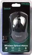 MOUSE  Spacer, PC sau NB, wireless, 2.4GHz, optic, 1000 dpi, butoane/scroll 3/1, , negru,  SPMO-W12  (include TV 0.15 lei)