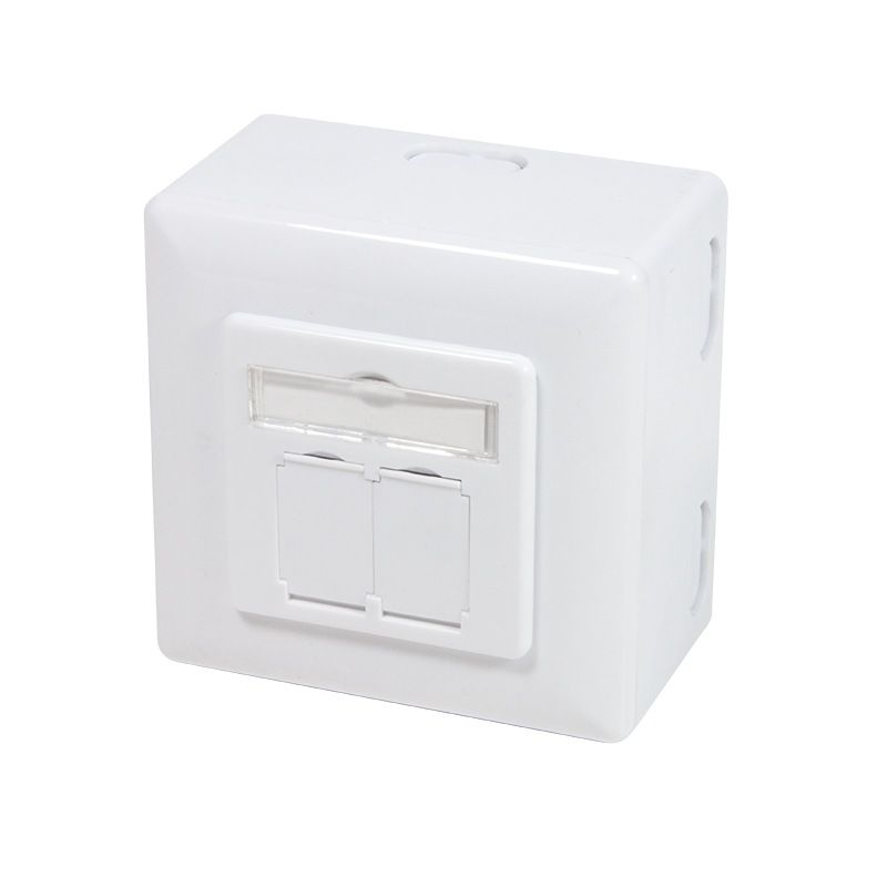 PRIZA RJ-45 aplicabila cu 2 iesiri | PRIZA RJ-45 incastrabila cu 2 iesiri LOGILINK pt. cablu FTP, Cat6, Krone (LSA) x 2 | RJ-45 (M) x 2, ecranat, plastic cu metal, 1 buc,  NP0039A 