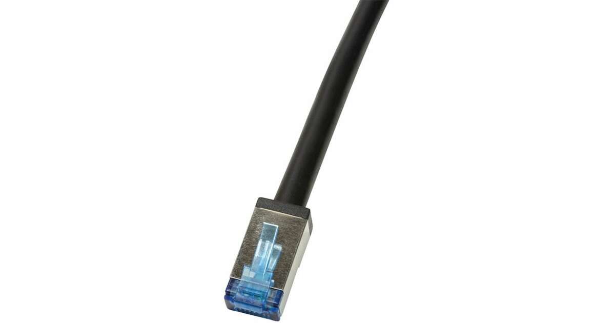 Logilink PATCH CORD S/FTP LOGILINK Cat6a, cupru-aluminiu, 1 m, negru, AWG26, dublu ecranat, outdoor,  CQ7033S  (include TV 0.06 lei)