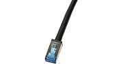 Logilink PATCH CORD S/FTP LOGILINK Cat6a, cupru-aluminiu, 1 m, negru, AWG26, dublu ecranat, outdoor,  CQ7033S  (include TV 0.06 lei)