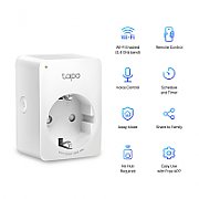 PRIZA inteligenta TP-LINK, Schuko x 1, conectare prin Schuko (T), 10 A, programare prin smartphone, Bluetooth, WiFi, alb  Tapo P100(4-pack)  (include TV 0.15 lei)