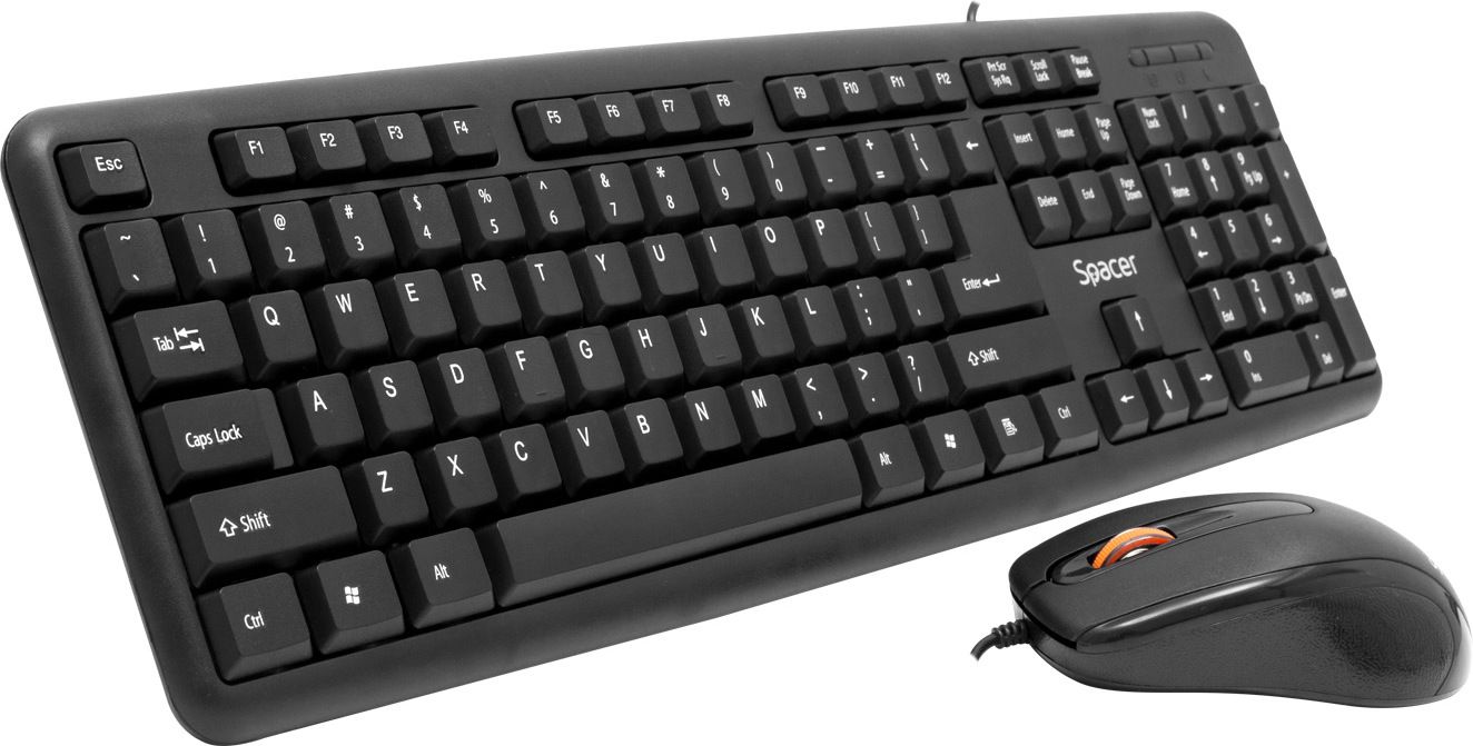 KIT wired SPACER USB, tastatura  SPKB-S62  + mouse optic  SPMO-F01 , black,  SPDS-S6201  45505412   (include TV 0.75 lei)