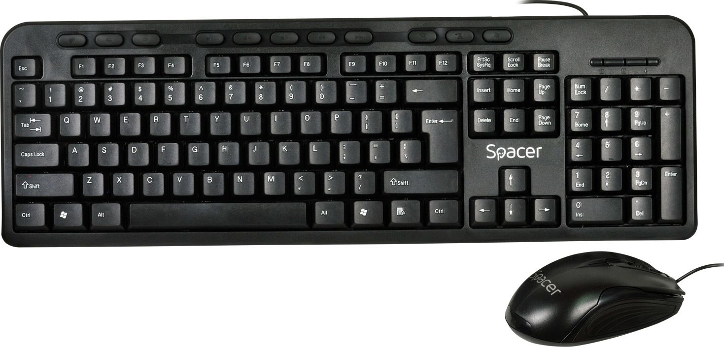 KIT wireless SPACER, tastatura wireless + mouse wireless, black,  SPDS-1100    (include TV 0.75 lei)