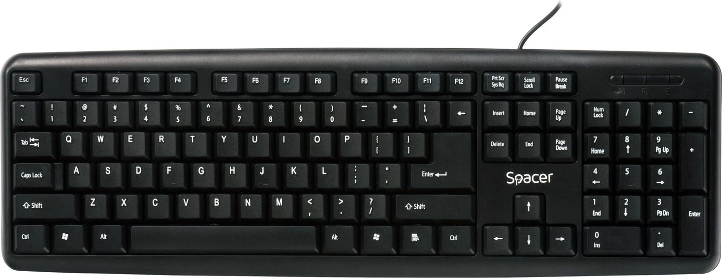 TASTATURA SPACER USB, 104 taste, anti-spill, black,  SPKB-S62 /45505855   (include TV 0.75 lei)