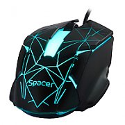 KIT gaming SPACER USB, tastatura RGB rainbow + mouse optic 7 culori, black,  SP-GK-01    (include TV 0.75 lei)