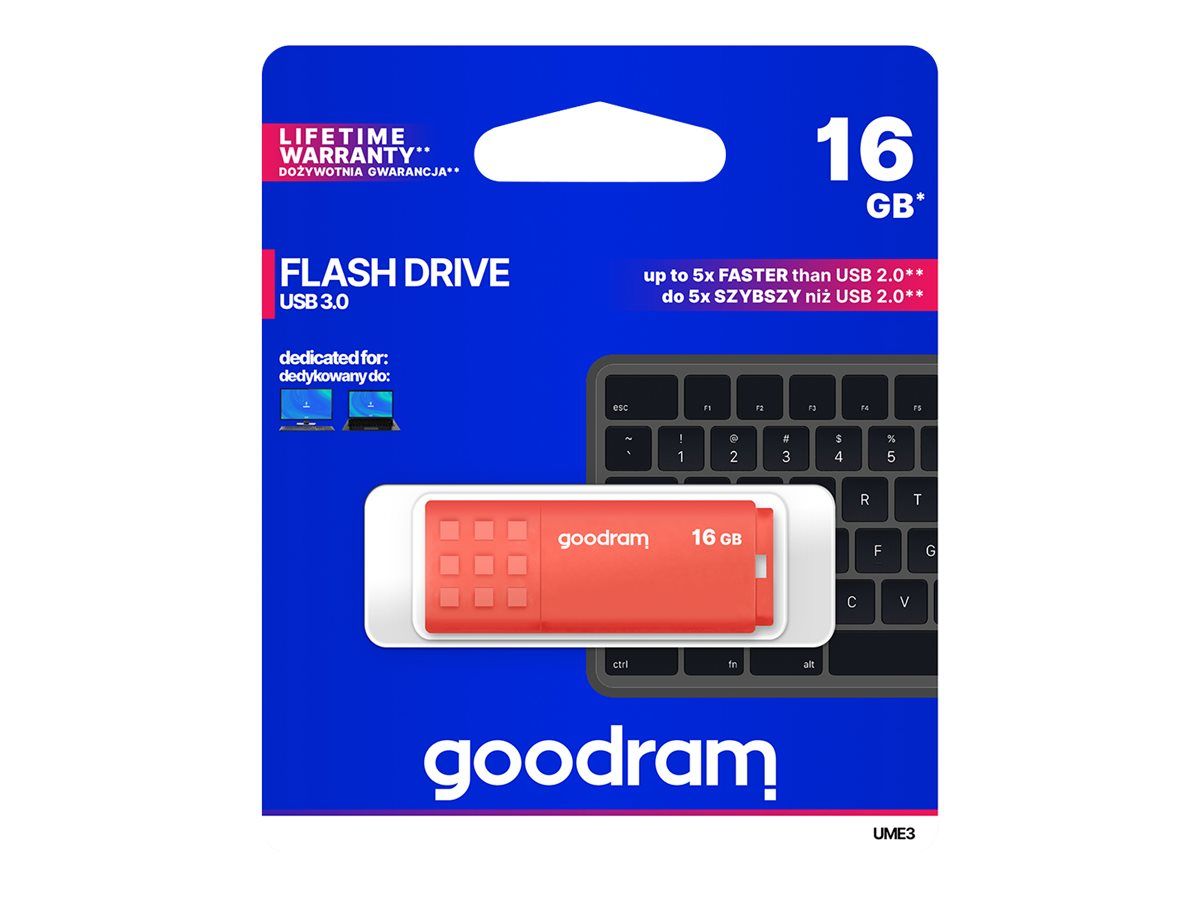 GOODRAM UME3-0160O0R11 GOODRAM memory USB UME3 16GB USB 3.0 Orange