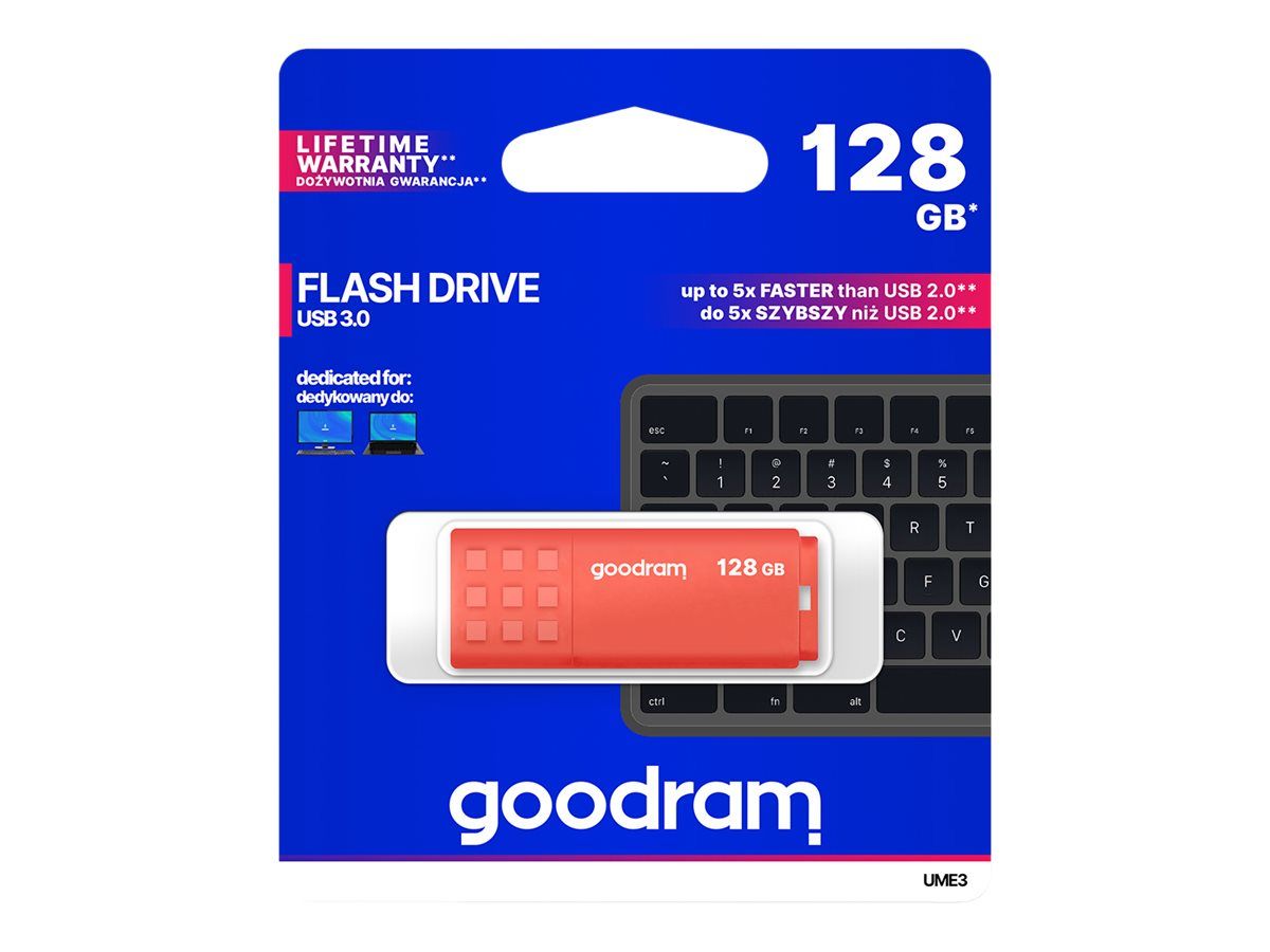 Goodram UME3-1280O0R11 USB flash drive 128 GB USB Type-A 3.2 Gen 1 (3.1 Gen 1) Orange