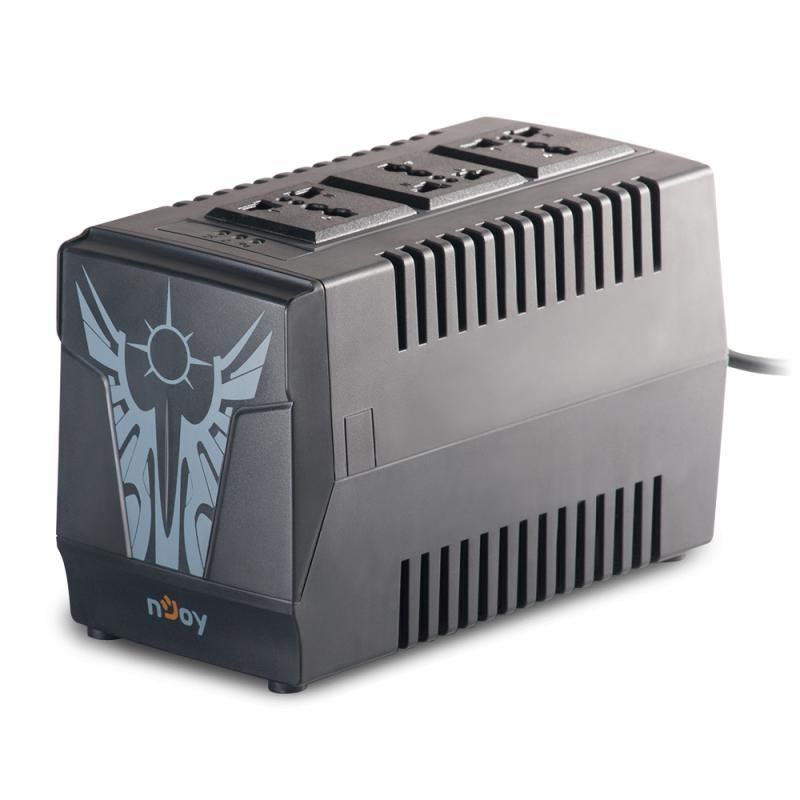 nJoy | PWAV-10003PL-AZ01B | Paladin 1000 | Stabilizator de tensiune | 1000 VA | 500W | Tower | Nr iesiri 3 Universal Socket | Intrare Schuko | Display digital