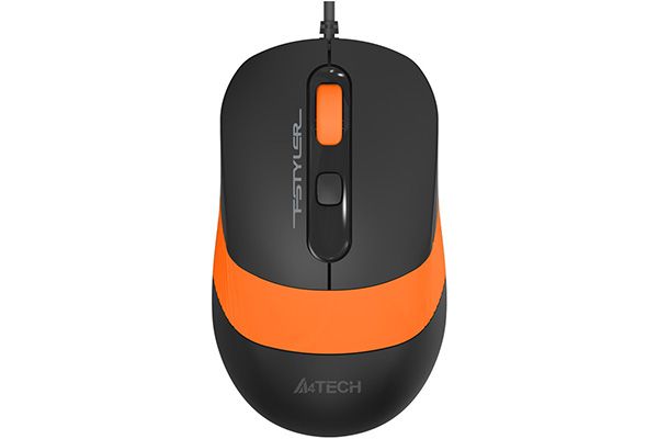 MOUSE A4tech,  FM10 , PC sau NB, cu fir, USB, optic, 1600 dpi, butoane/scroll 4/1, , negru / portocaliu,  FM10 Orange  (include TV 0.15 lei)