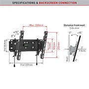 Suport TV de perete, Barkan E210+.B, Fix, 19 - 39 , VESA 200 x 200 mm, suporta pana la 40kg, negru