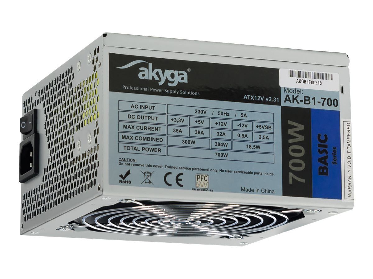  AKY AK-B1-700 Akyga Basic ATX Power Supply 700W AK-B1-700 Fan12cm P8 5xSATA PCI-E