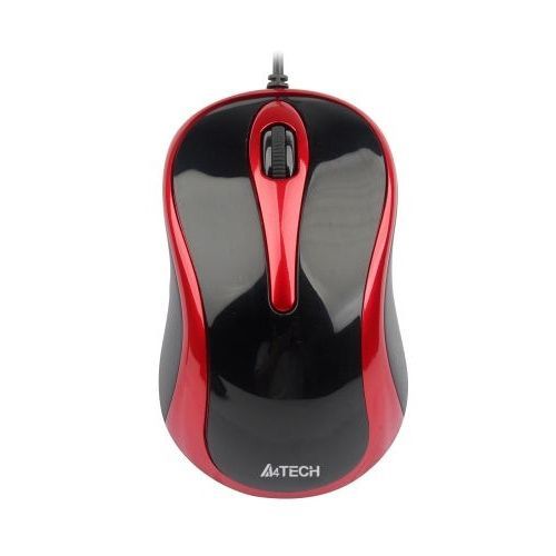 MOUSE A4tech,  N 350 , PC sau NB, cu fir, USB, optic, 1000 dpi, butoane/scroll 3/1, , negru / rosu,  N-350-2  (include TV 0.15 lei)