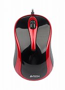 MOUSE A4tech,  N 350 , PC sau NB, cu fir, USB, optic, 1000 dpi, butoane/scroll 3/1, , negru / rosu,  N-350-2  (include TV 0.15 lei)