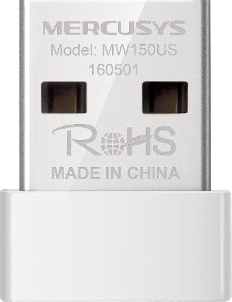 ADAPTOR RETEA MERCUSYS NANO, extern wireless 2.4 GHz, USB 2.0, port, 150 Mbps, antena interna x 1,  MW150US  (include TV 0.15 lei)