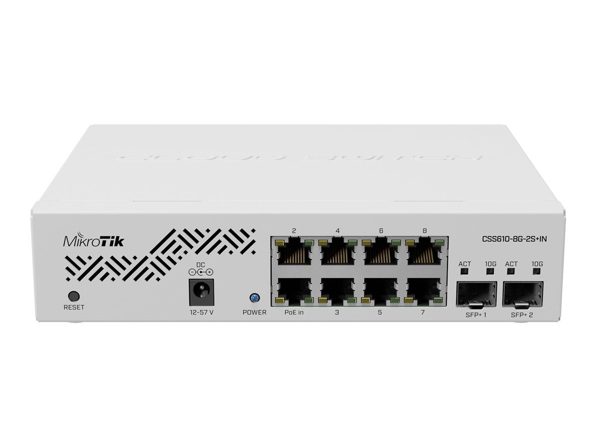 Switch Mikrotik CSS610-8G-2S+IN, 8 porturi 10 / 100 / 1000 MBs