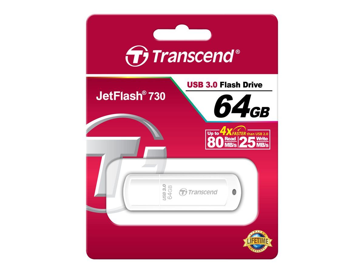 TRANSCEND TS64GJF730 Transcend memory USB 64GB Jetflash 730 USB 3.0, white