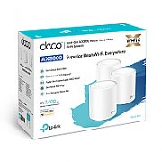 TP-LINK TP-Link AX3000 whole home mesh Wi-Fi 6 System, Deco X60(3-pack)  Standarde Wireless: IEEE 802.11 ax/ac/n/a 5 GHz, IEEE 802.11 ax/n/g/b 2.4 GHz, 2 LAN/WAN Gigabit Ethernet Ports, Qualcomm 1 GHz Quad-core CPU, 4 internal antennas per Deco unit, 2402 Mbps (5 GHz), 574 Mbps (2.4 GHz).
