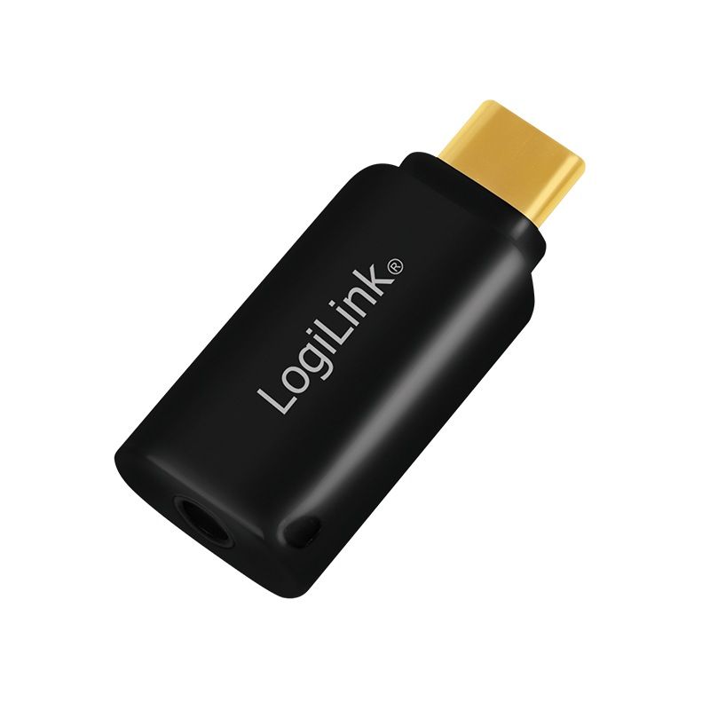 ADAPTOR audio LOGILINK USB-C la 3.5 mm jack (M), black,  UA0356  (include TV 0.15 lei)