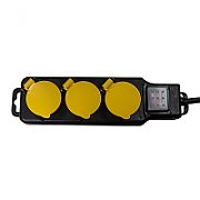 PRELUNGITOR LOGILINK, Schuko x 3, conectare prin Schuko (T), cablu 1.5 m, 16 A, protectie stropire cu apa, negru/ galben,  LPS253  (include TV 0.75 lei)