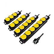 PRELUNGITOR LOGILINK, Schuko x 6, conectare prin Schuko (T), cablu 1.5 m, 16 A, protectie stropire cu apa, negru/ galben,  LPS256  (include TV 0.75 lei)