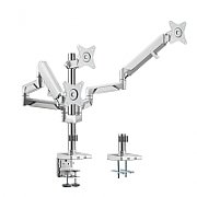 SUPORT de birou LOGILINK, pt 3 TV/monitor plat, curbat, diag. max 27 inch, rotatie, inclinare, pivotare, orizontala, verticala, totala, max 7 Kg x 3,  BP0090 