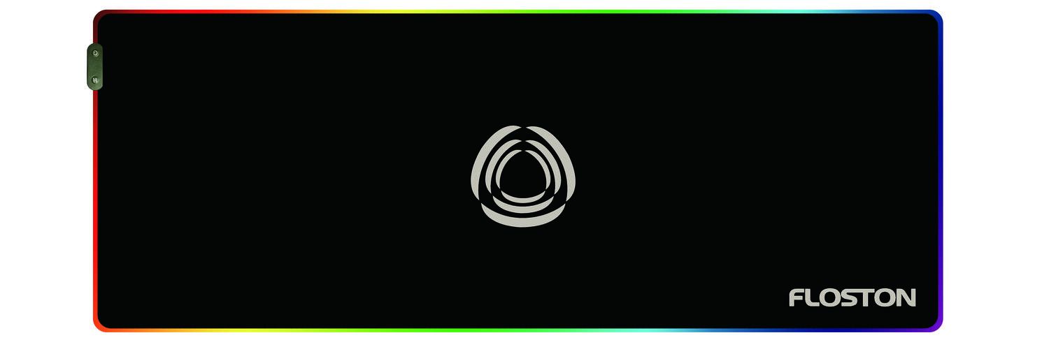 RAINBOW RGB, 80 x 30cm, baza cauciucata, suprafata textila, margini cusute, Negru