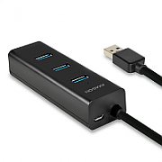 HUE-S2BP 4x USB3.0, Charging Hub, Cablu 120 cm, Conector incarcare MicroUSB, Include adaptor alimentare