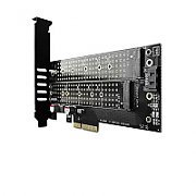 Adaptor Intern PCEM2-D, PCI-E 3.0 4x - DUAL M.2 SSD (NVMe + SATA), Voltaj Dual, SSD pana la 110 mm