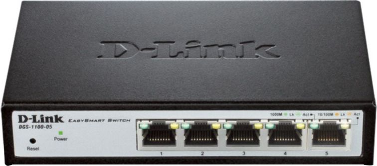 Switch D-Link DGS-1100-05V2, 5 porturi 10 / 100 / 1000 MBs