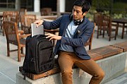 RUCSAC KENSINGTON, pt. notebook de max. 15.6 inch, 1 compartiment, buzunar frontal x 3 | buzunar lateral x 2, waterproof, poliester, negru,  K60382EU 