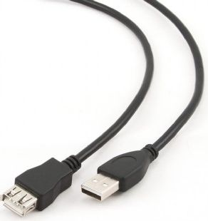 CABLU USB GEMBIRD prelungitor, USB 2.0 (T) la USB 2.0 (M), 4.5m, conectori auriti, negru,  CCP-USB2-AMAF-15C  (include TV 0.15 lei)